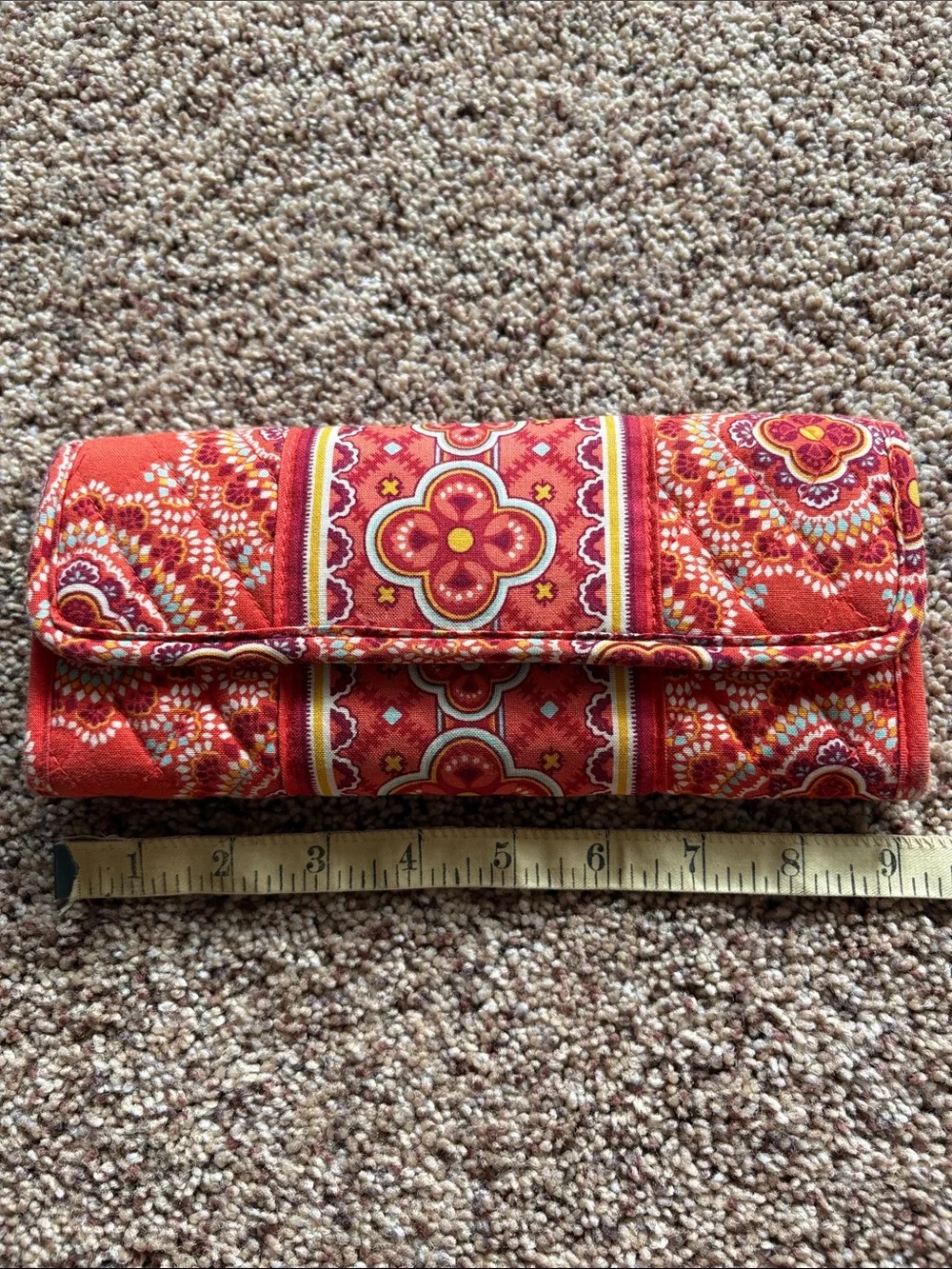 Vera Bradley Orange Floral Quilted Wallet